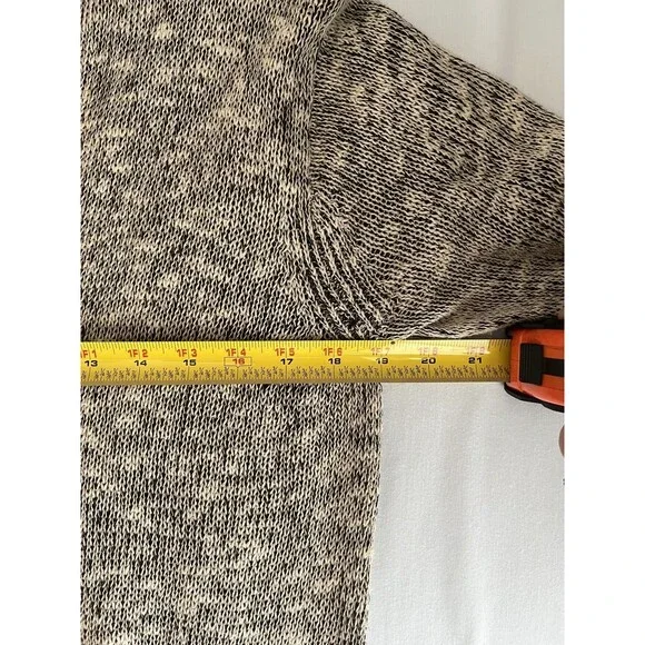 Eileen Fisher Gray Open Long Knit Cardigan Organic Linen Cotton Office Large - Picture 9 of 9